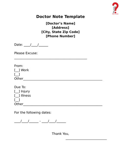 fake dr note template free